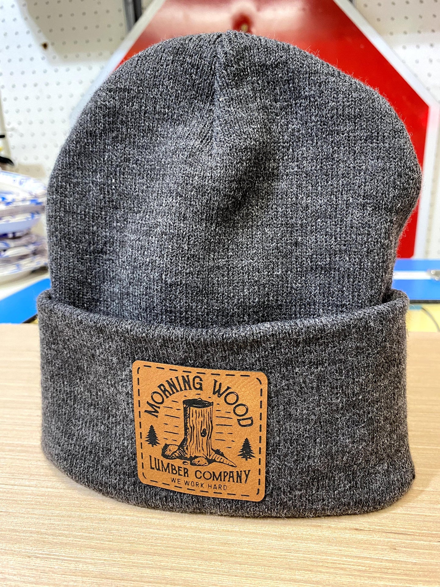 Morning Wood Leather Patch Trucker Hat