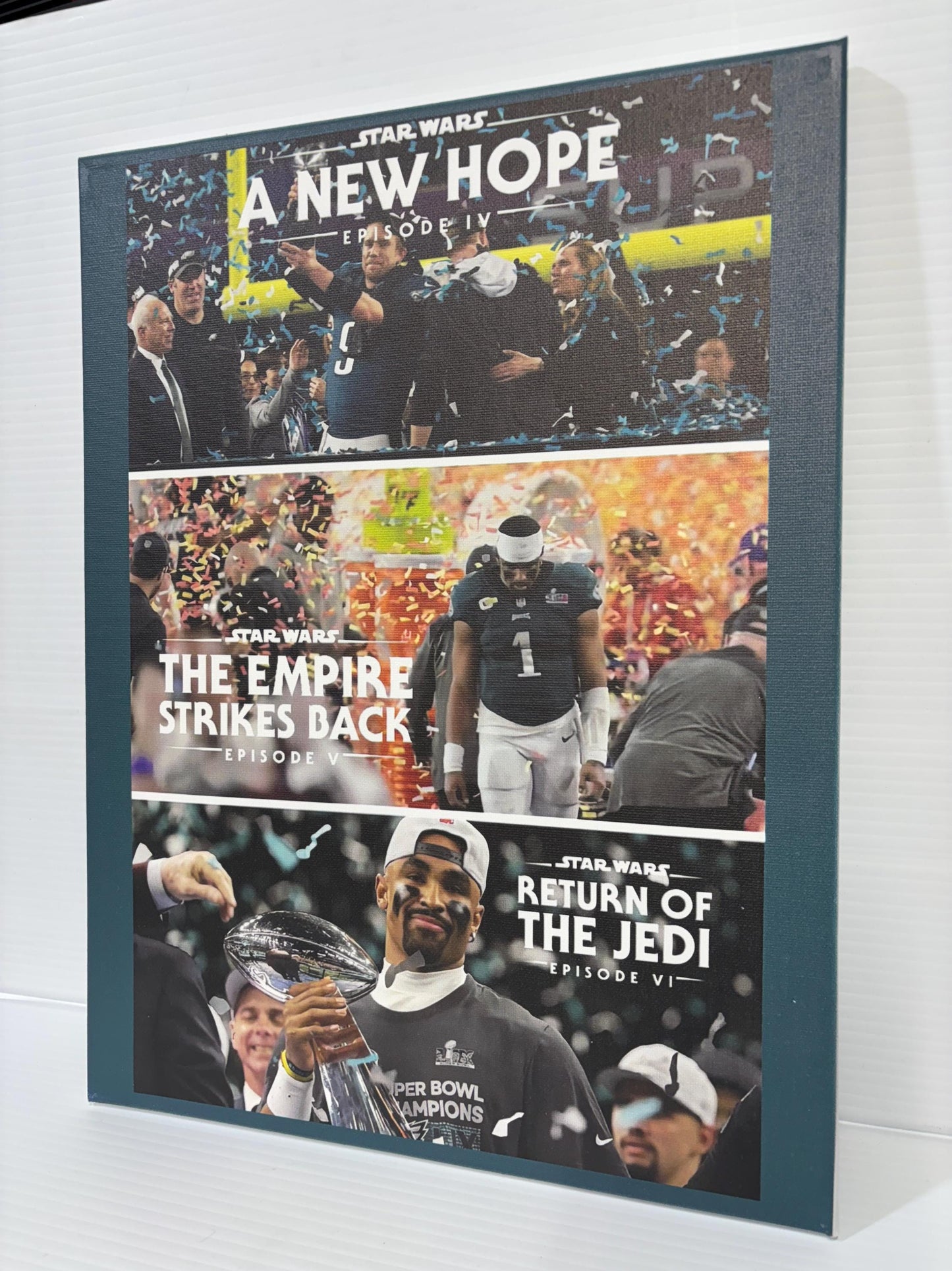 Eagles Super Bowl Win Canvas: Star Wars Theme, Man Cave Decor (12x16)