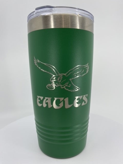 Kelly Green Eagles 20 oz Double Wall Insulated Tumbler (Double Sided)