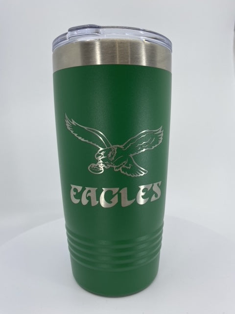 Kelly Green Eagles 20 oz Double Wall Insulated Tumbler (Double Sided)