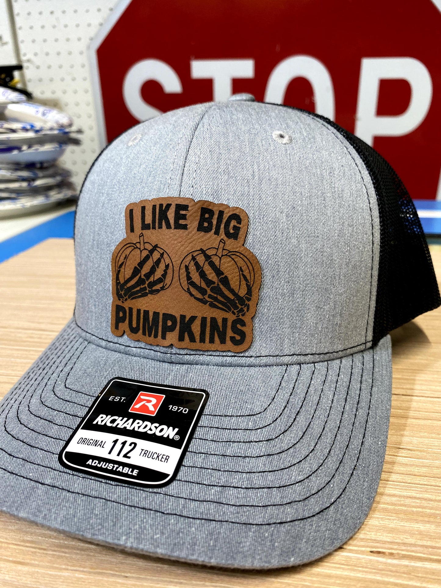 I Like Big Pumpkins Leather Patch Hat