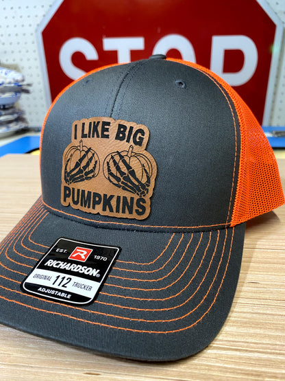 I Like Big Pumpkins Leather Patch Hat