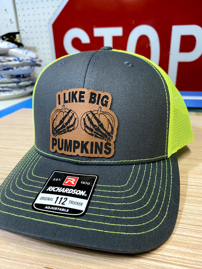 I Like Big Pumpkins Leather Patch Hat