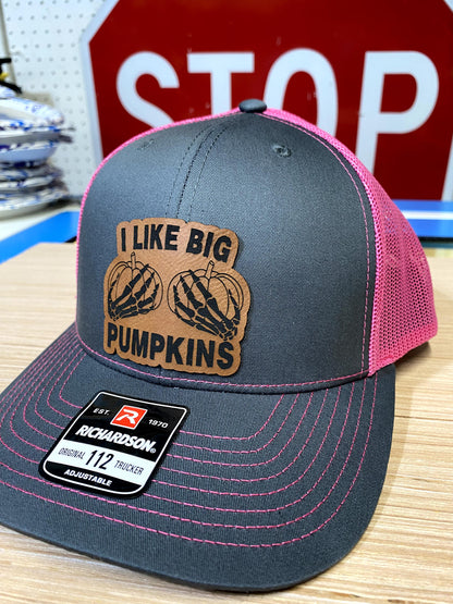 I Like Big Pumpkins Leather Patch Hat