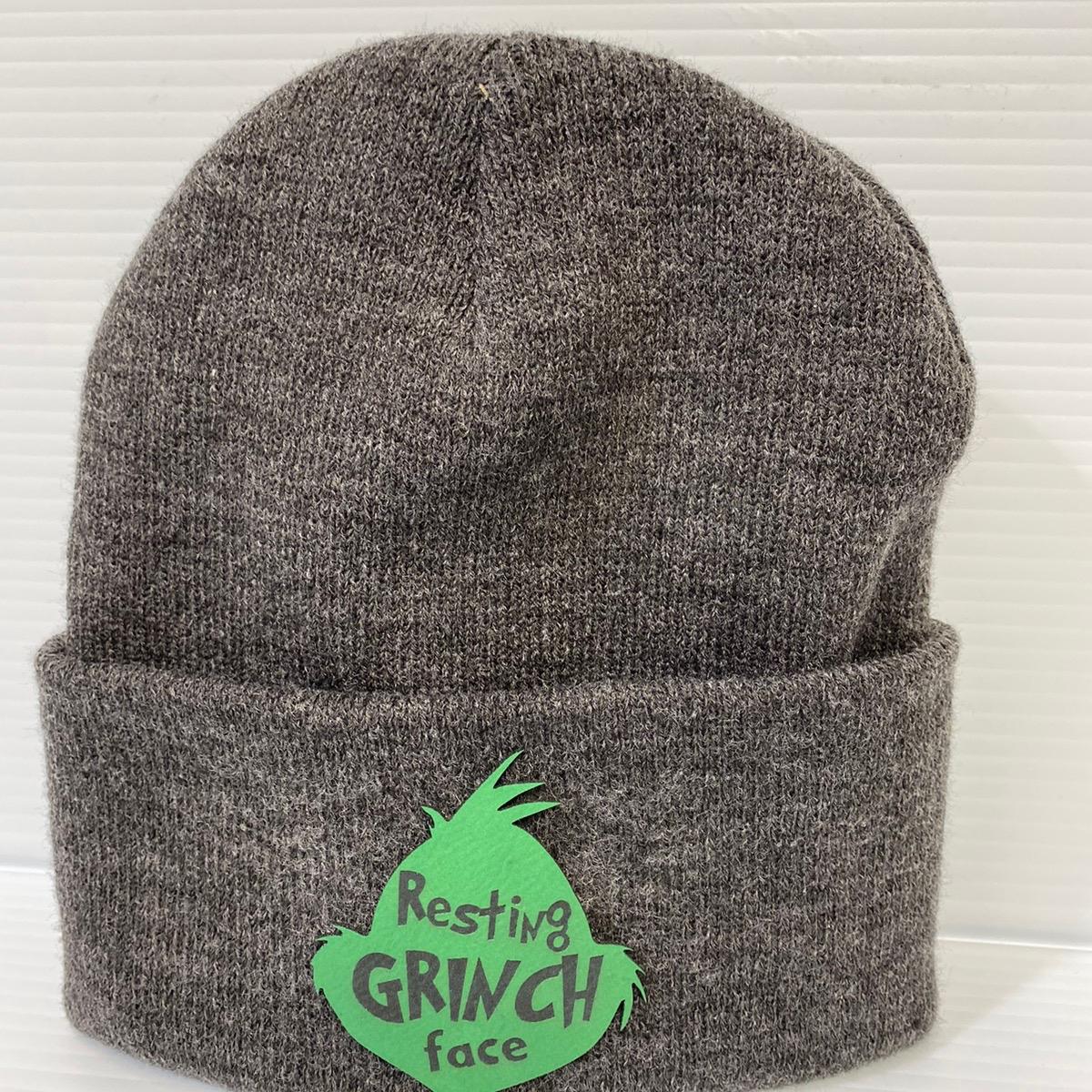 Grinch Face Leather Patch Hat