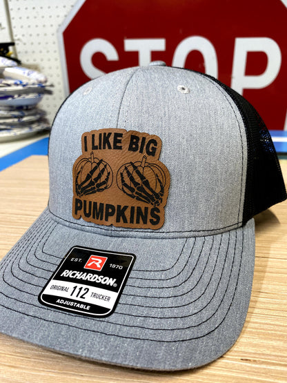 Funny Halloween Leather Patch Richardson Snapback Hat