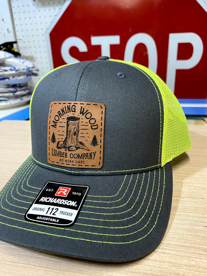 Morning Wood Leather Patch Trucker Hat
