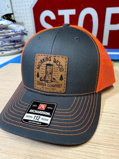 Morning Wood Leather Patch Trucker Hat