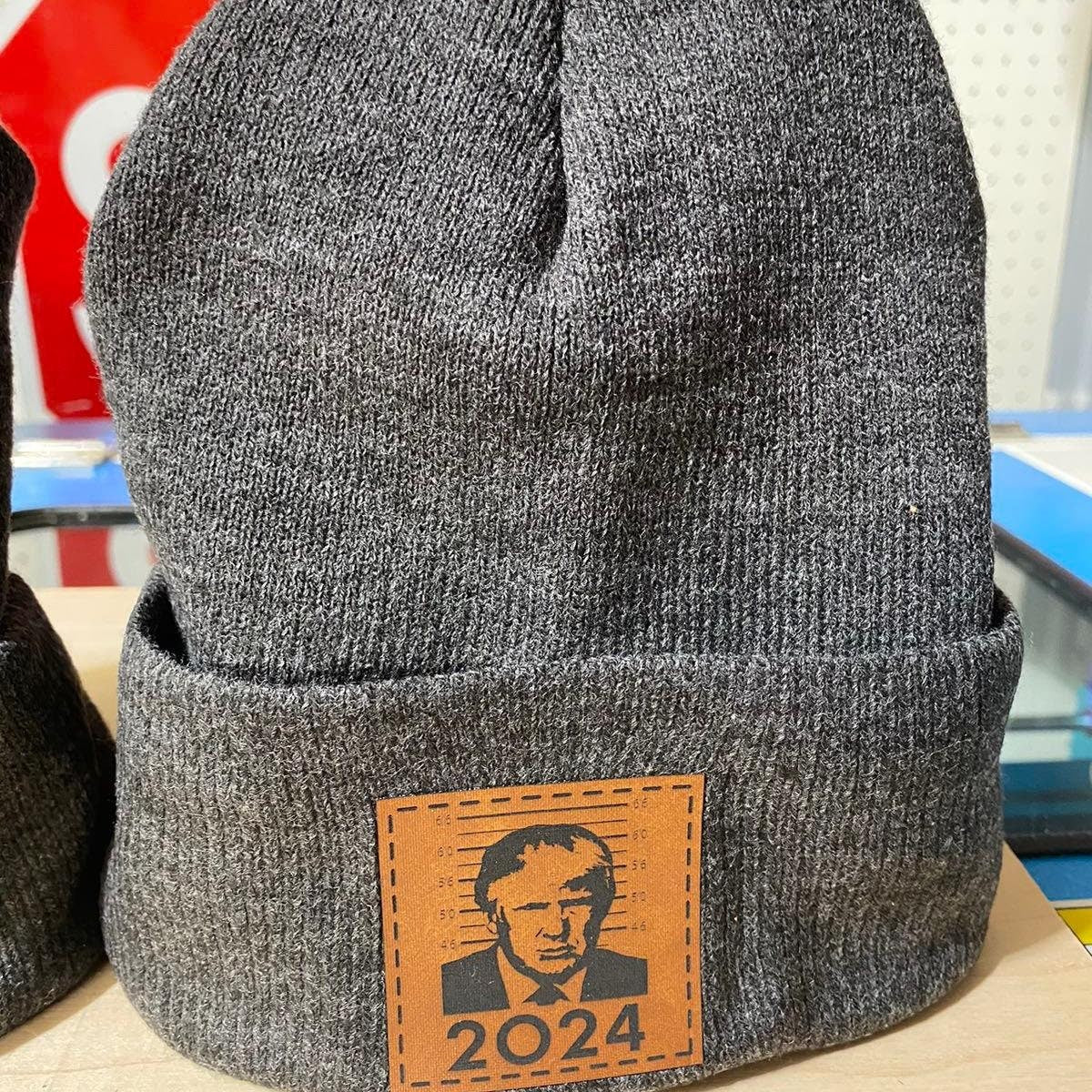 Trump 2024 Mugshot Leather Patch Richardson 112 Trucker Hat