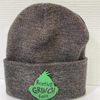 Grinch Face Leather Patch Hat - Dr. Seuss Engraved Hat