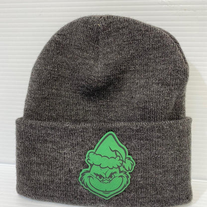 Grinch Face Leather Patch Trucker Hat