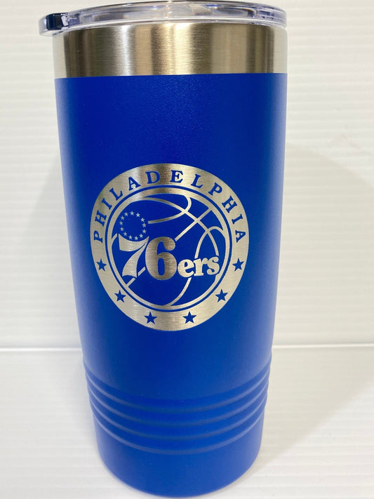 Philadelphia 76ers Sixers 20 oz Double Wall Insulated Tumbler (Double Sided)
