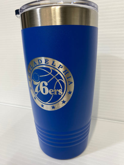 Philadelphia 76ers Sixers 20 oz Double Wall Insulated Tumbler (Double Sided)