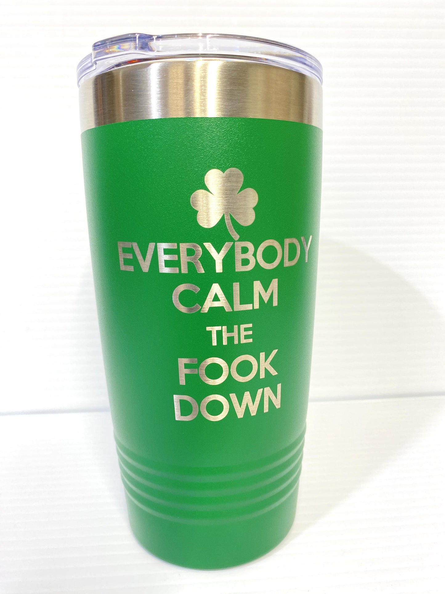 Irish St Paddys Day Shamrock Funny Tumbler with Lid