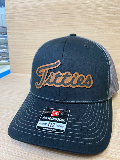 Funny Golf Titties Hat Leather Patch
