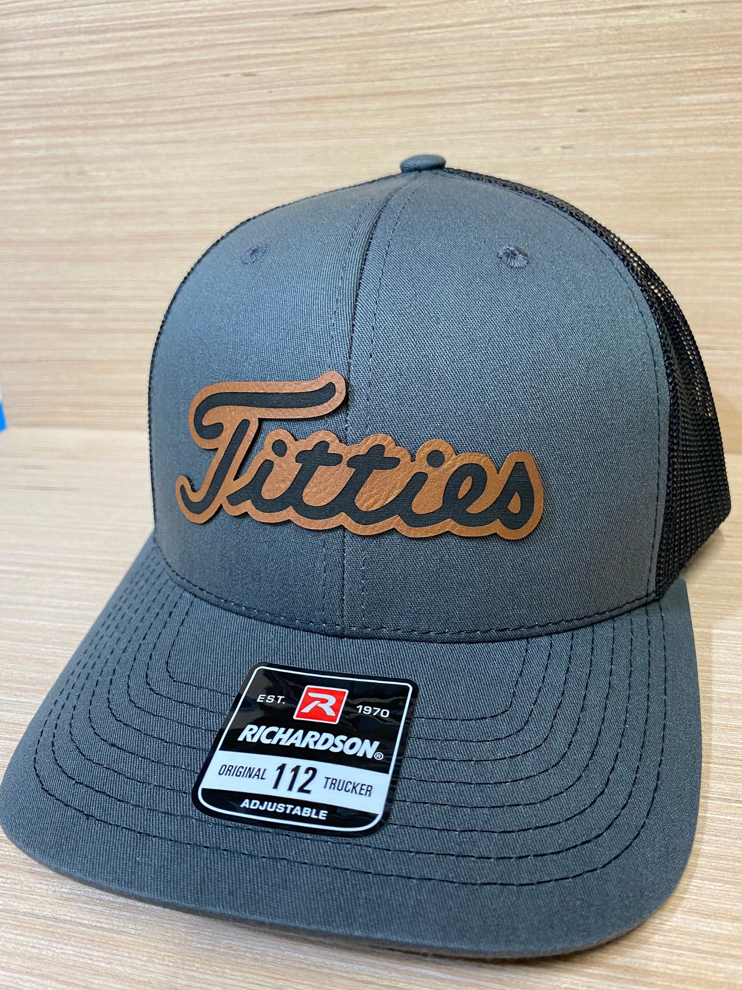 Funny Golf Titties Hat Leather Patch