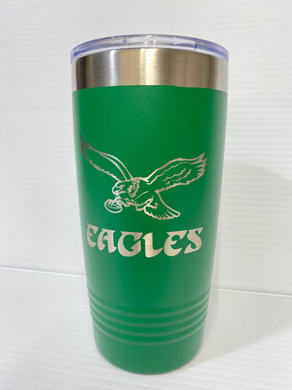 Philadelphia Eagles Kelly Green 20 oz Double Wall Insulated Tumbler (Single Sided)