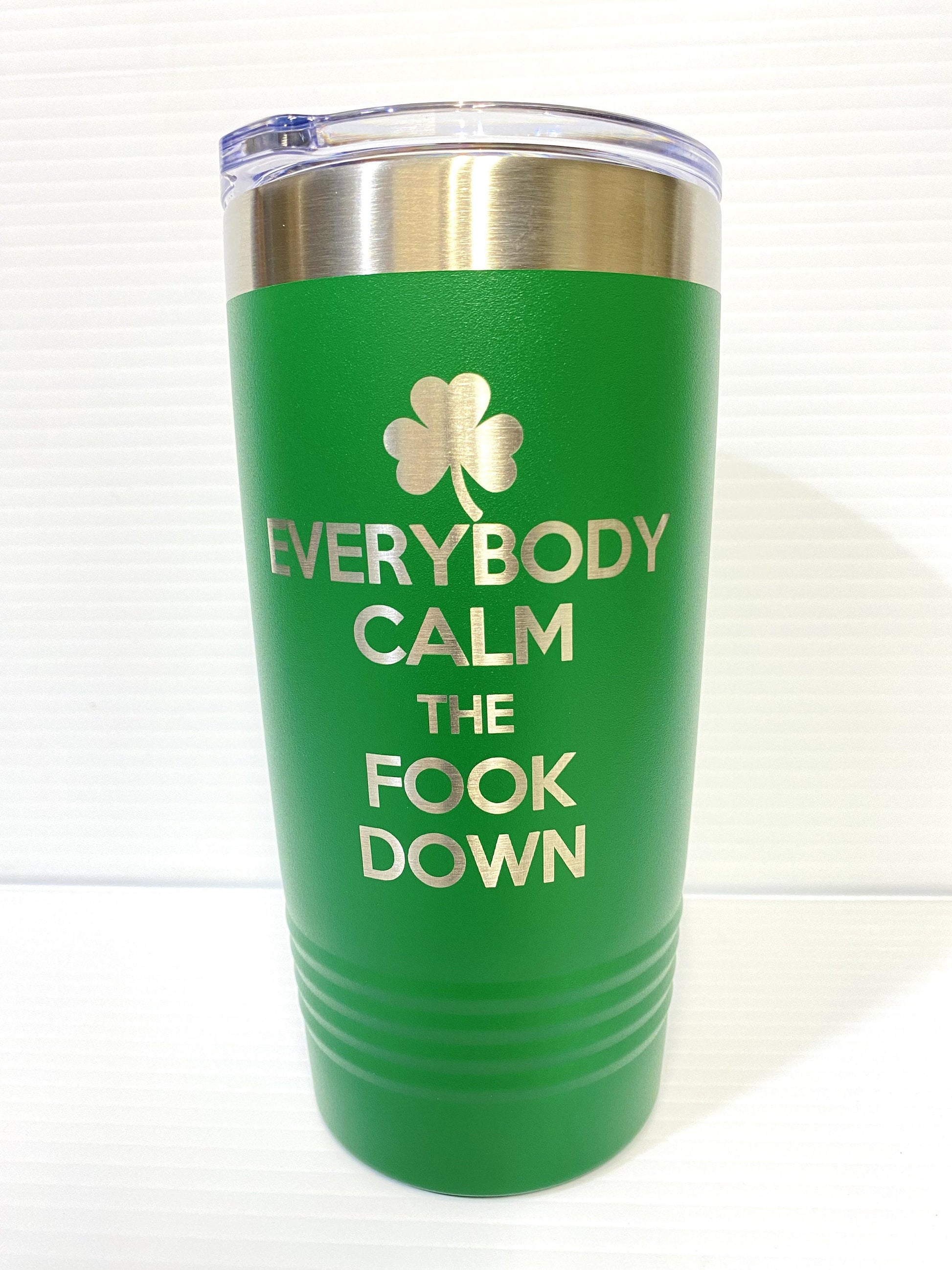 Irish St Paddys Day Shamrock Funny Tumbler with Lid