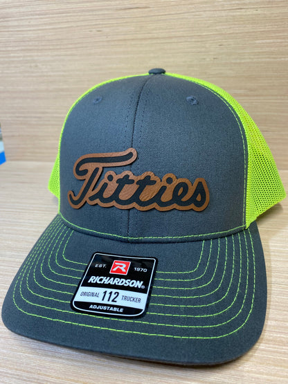 Funny Golf Titties Hat Leather Patch