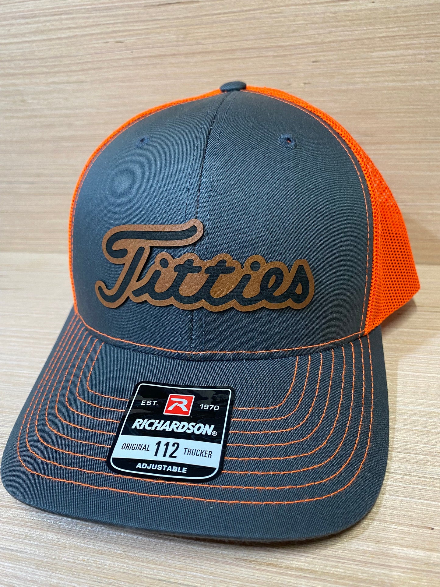Funny Golf Titties Hat Leather Patch