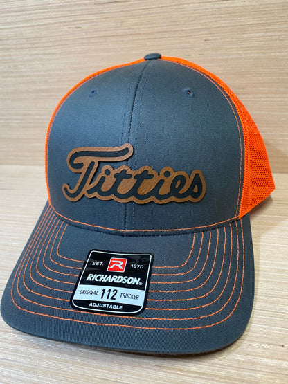 Funny Golf Titties Hat Leather Patch