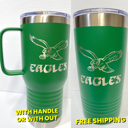 Philadelphia Eagles Kelly Green 20 oz Double Wall Insulated Tumbler (Single Sided)