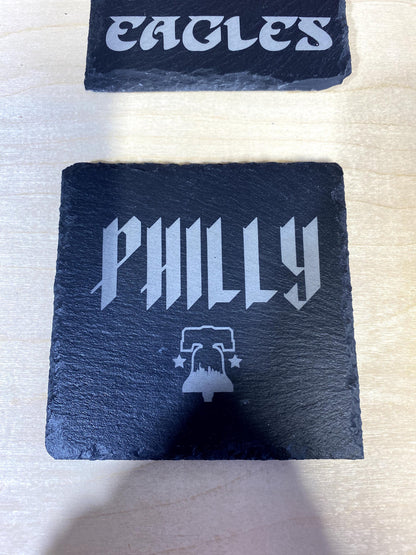 Philadelphia Sports - 6 Pack Slate Coasters - Phillies, Philadelphia Eagles, Phanatic