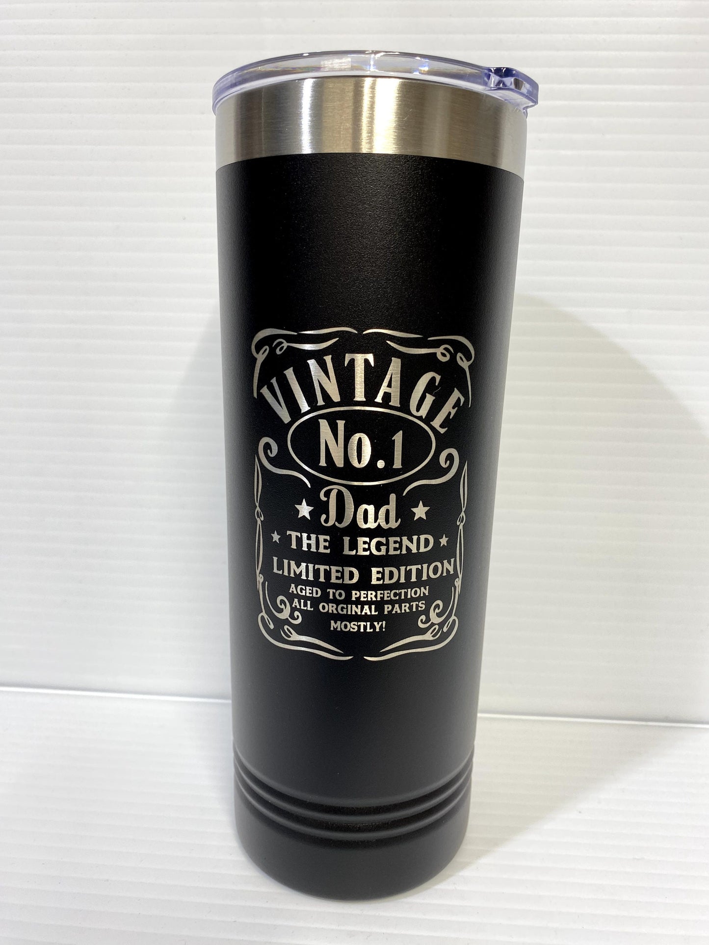 Father's Day Tumbler: Laser Engraved Stainless Steel Insulated 22 oz