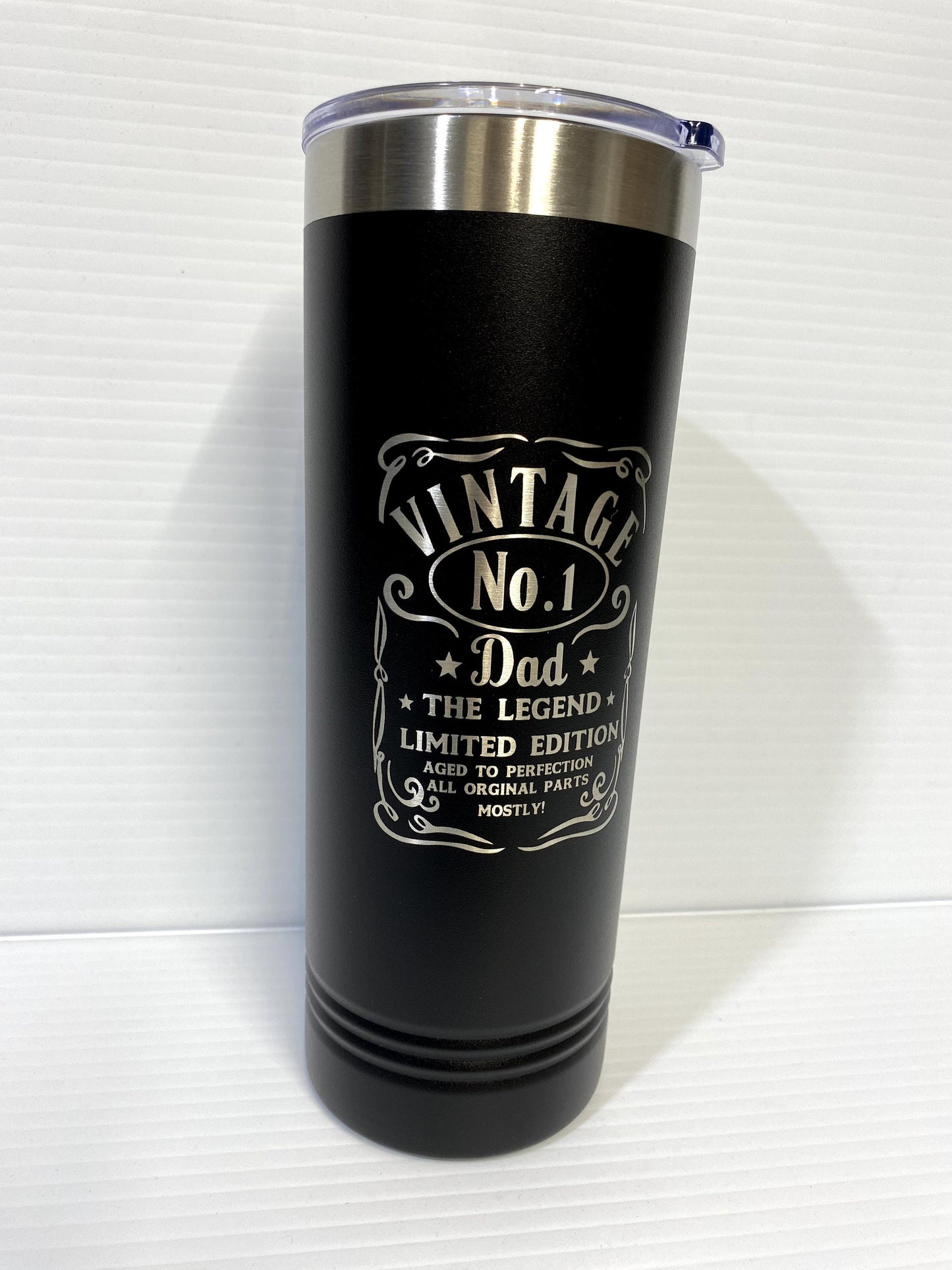 Father's Day Tumbler: Laser Engraved Stainless Steel Insulated 22 oz