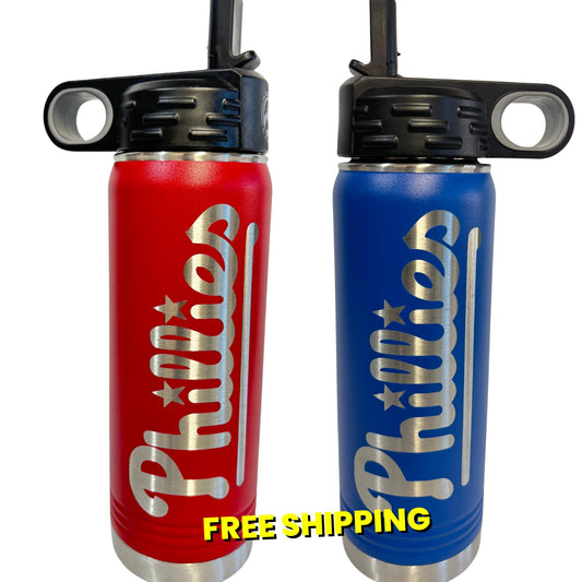 Philadelphia Phillies 20 oz Double Wall Insulated Tumbler Water Bottle (Double Sided)