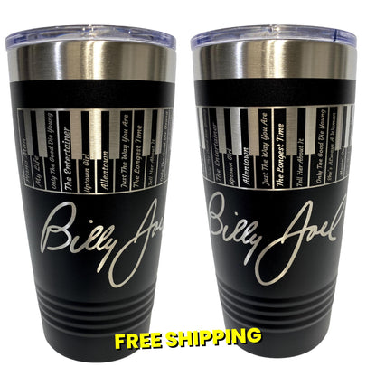 Billy Joel Songs 20 oz Double Wall Insulated Tumbler (Double Sided)