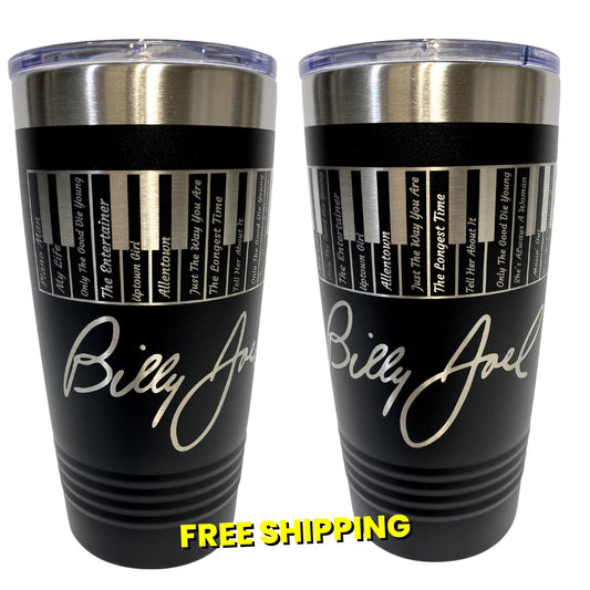 Billy Joel Songs 20 oz Double Wall Insulated Tumbler (Double Sided)