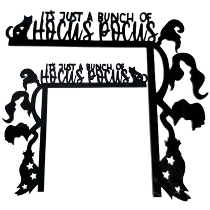 Hocus Pocus Halloween Door Corner Topper: Acrylic Silhouette Sign