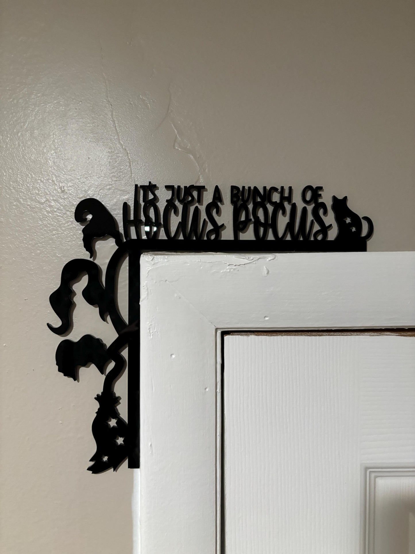 Hocus Pocus Halloween Door Corner Topper: Acrylic Silhouette Sign