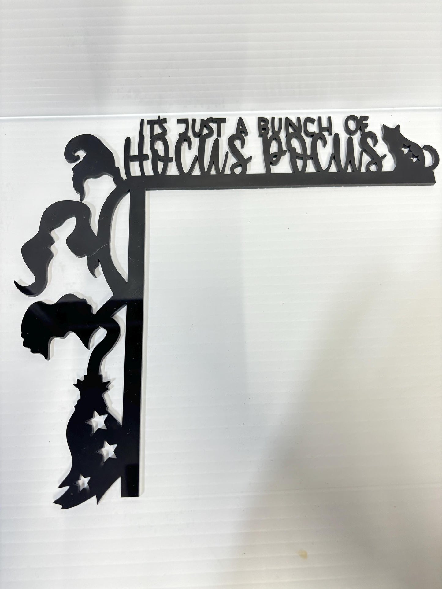 Hocus Pocus Halloween Door Corner Topper: Acrylic Silhouette Sign