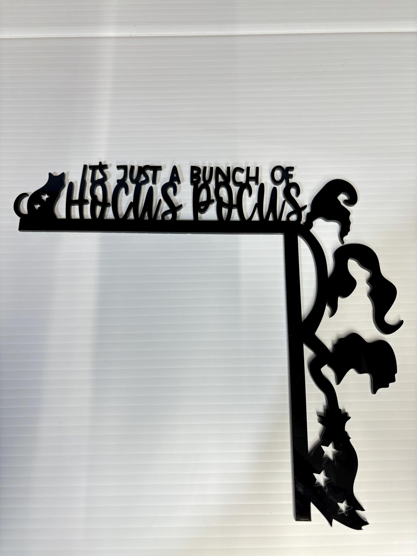 Hocus Pocus Halloween Door Corner Topper: Acrylic Silhouette Sign