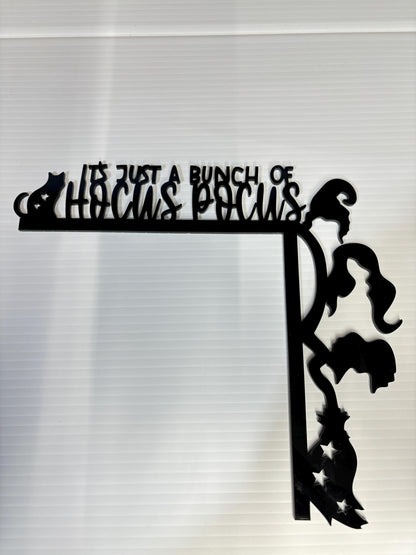Hocus Pocus Halloween Door Corner Topper: Acrylic Silhouette Sign