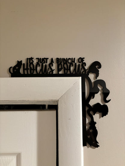 Hocus Pocus Halloween Door Corner Topper: Acrylic Silhouette Sign