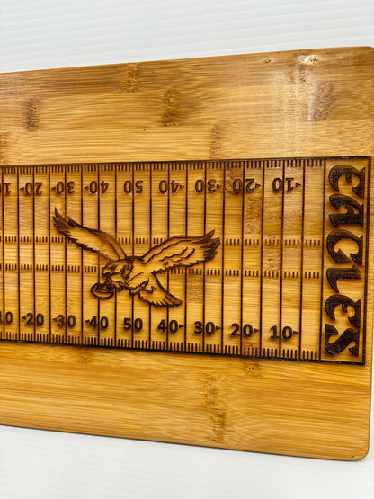 Philadelphia Eagles Bamboo Cutting Board: Laser Engraved Charcuterie Board (13x9)