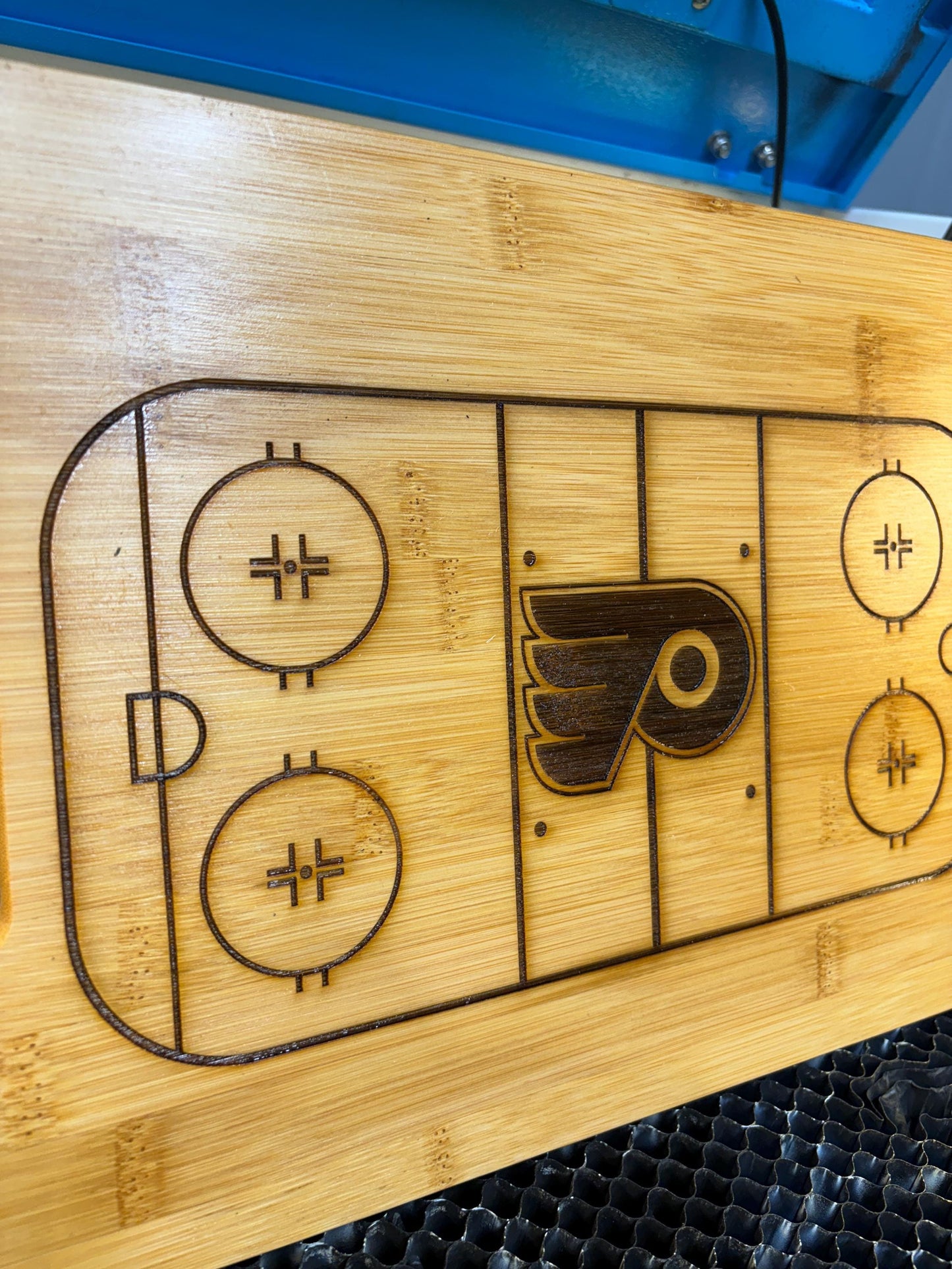 Philadelphia Flyers Bamboo Cutting Board: Laser Engraved Charcuterie Board (13x9)