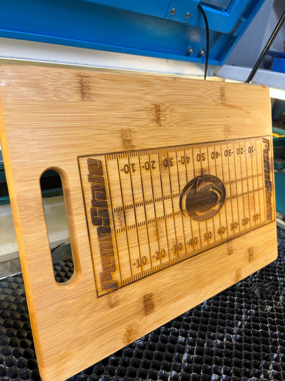 Laser Engraved Penn State Bamboo Cutting Board: Charcuterie Board (13x9)