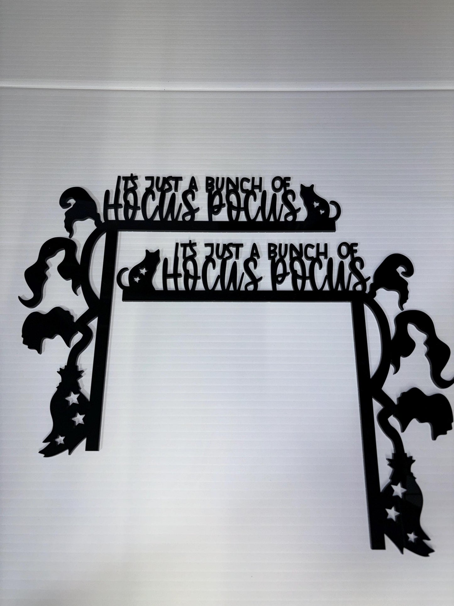 Hocus Pocus Halloween Door Corner Topper: Acrylic Silhouette Sign