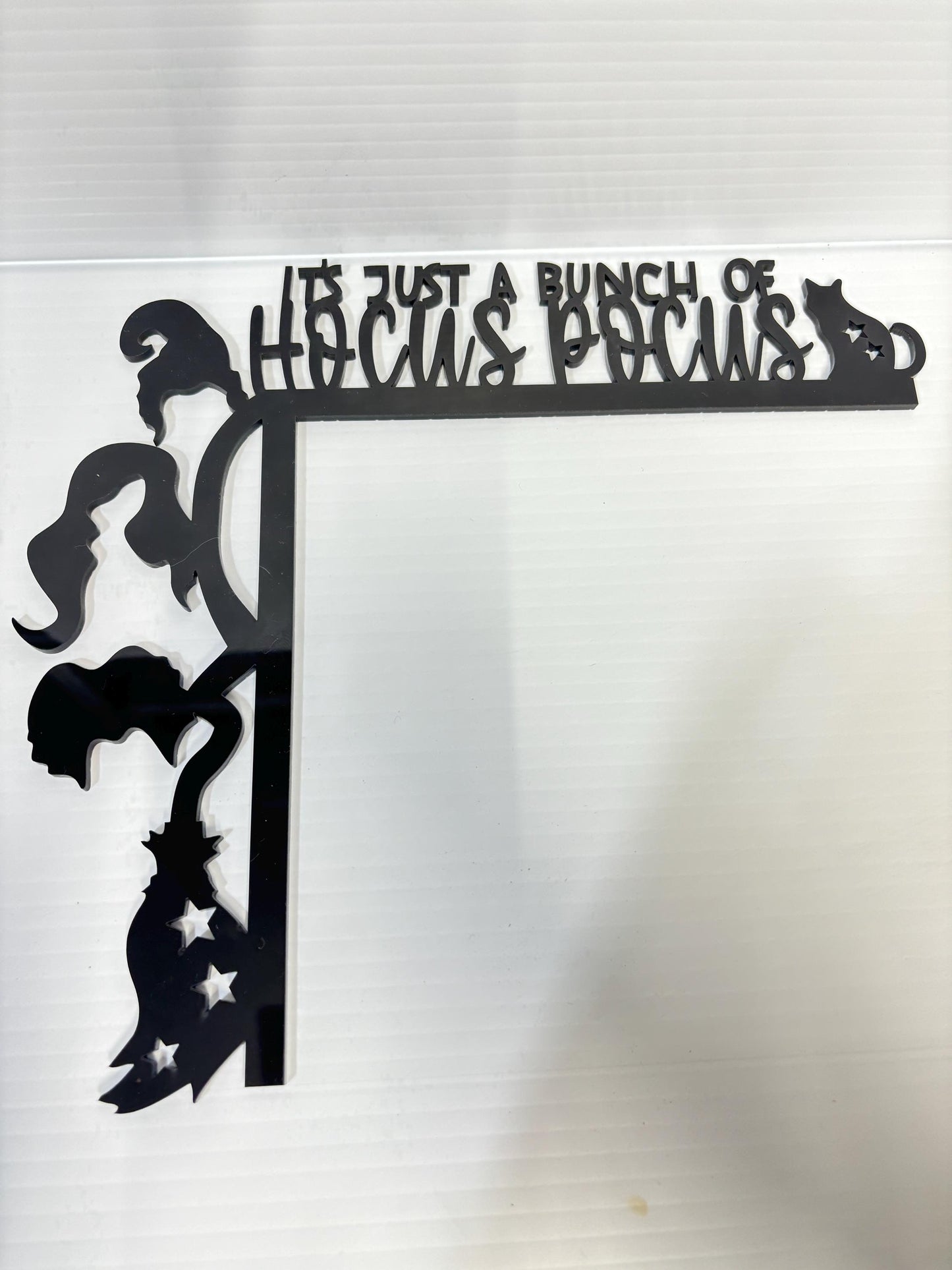 Hocus Pocus Halloween Door Corner Topper: Acrylic Silhouette Sign