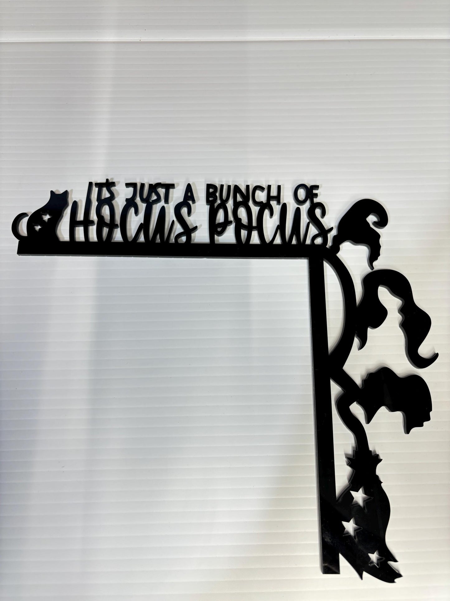 Hocus Pocus Halloween Door Corner Topper: Acrylic Silhouette Sign