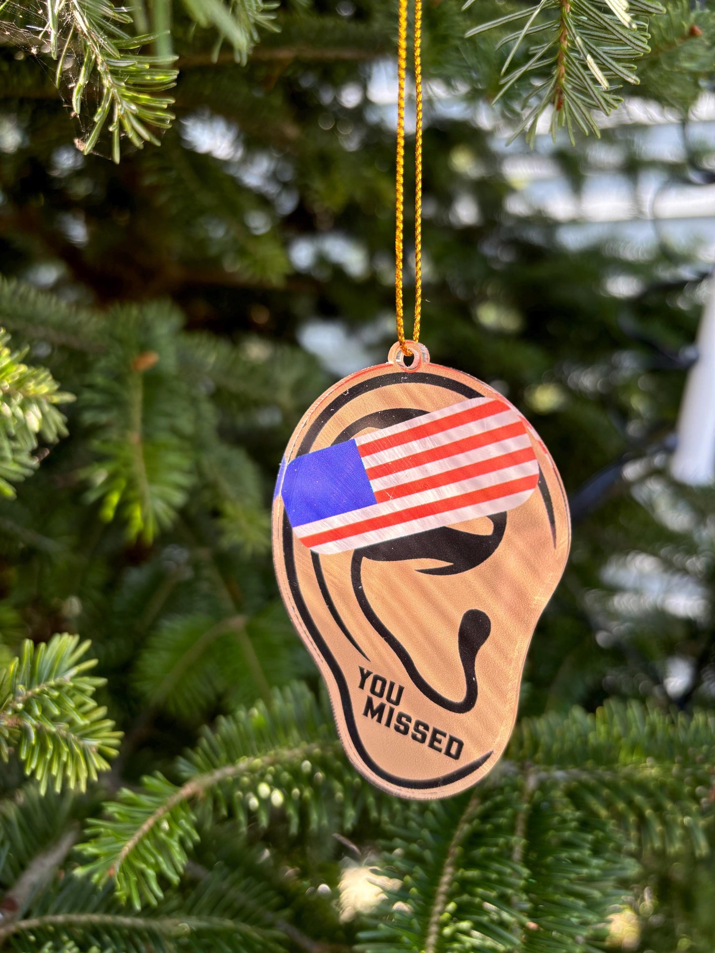 Trump 'You Missed' Acrylic Christmas Ornament - 2024