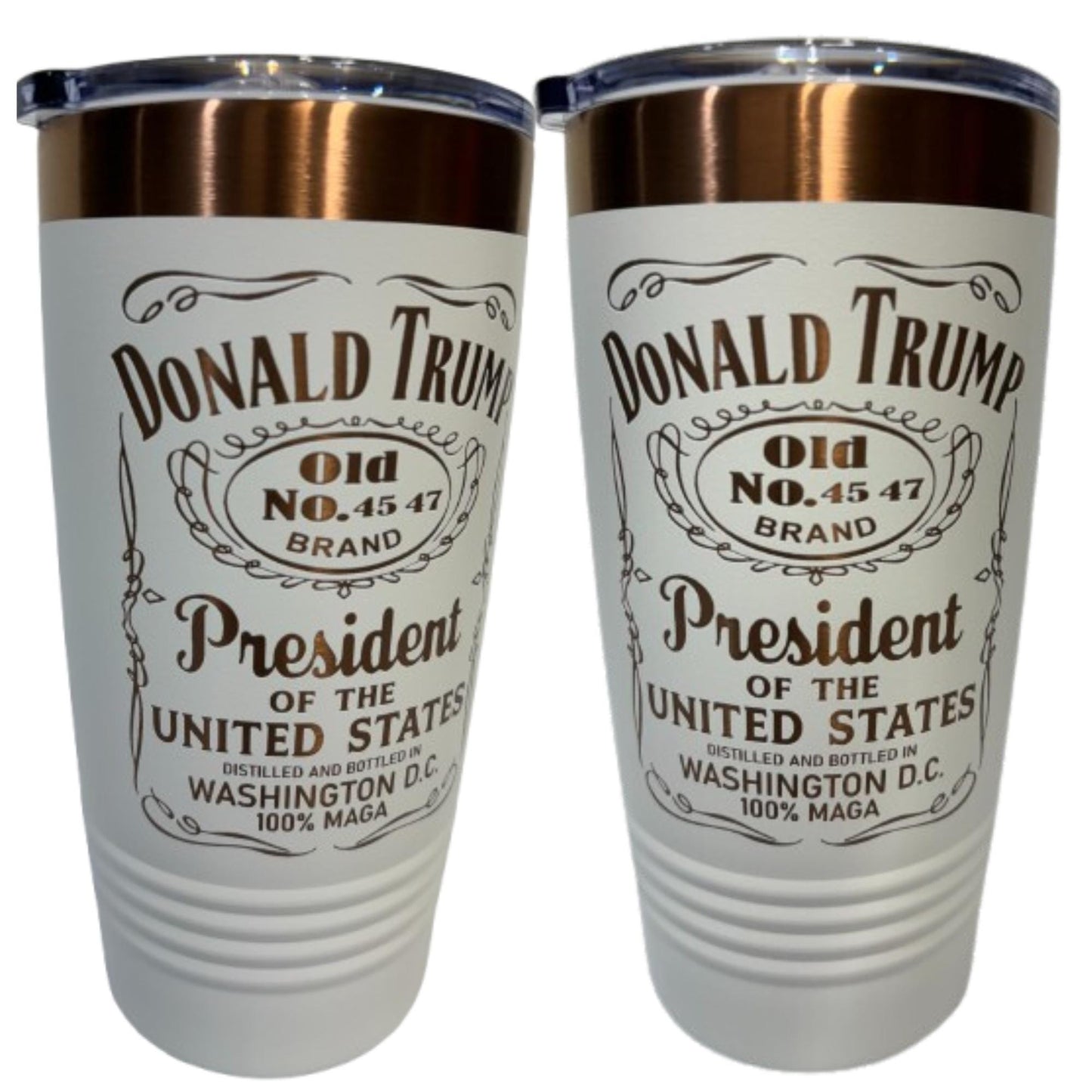 Trump 2024 Tumbler: MAGA Whiskey Style, 20 oz Insulated