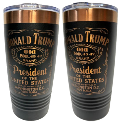 Trump 2024 Tumbler: MAGA Whiskey Style, 20 oz Insulated