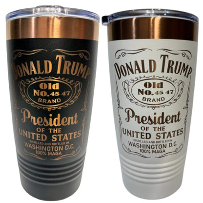 Trump 2024 Tumbler: MAGA Whiskey Style, 20 oz Insulated