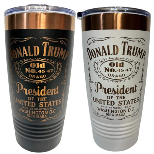 Trump 2024 Tumbler: MAGA Whiskey Style, 20 oz Insulated