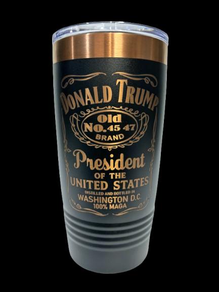 Trump 2024 Tumbler: MAGA Whiskey Style, 20 oz Insulated